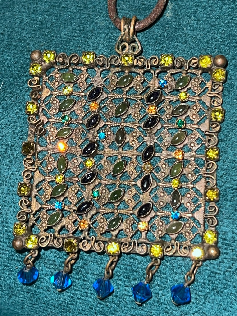Sorrelli Silver Lime Green Blue Bronze Gold Silver Gemstone Necklace